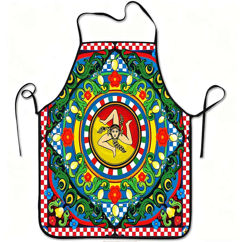Kitchen Baking Gift Ideas - 1 Parça İtalyan Sicilya Temalı Önlük,
