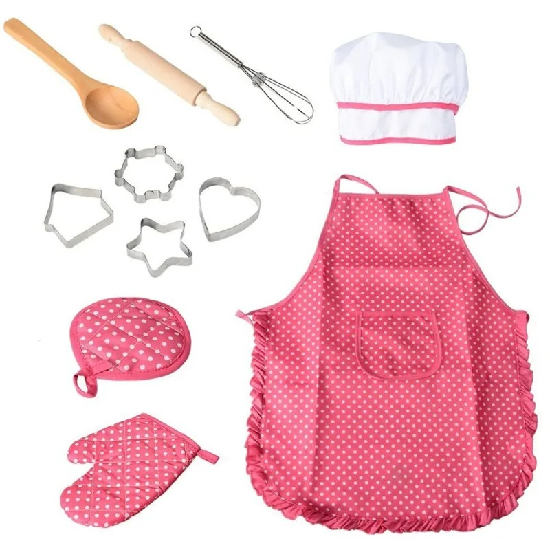 Baking Kitchen Set Up - 11 adet Çocuklar Pişirme Önlüğü Şef
