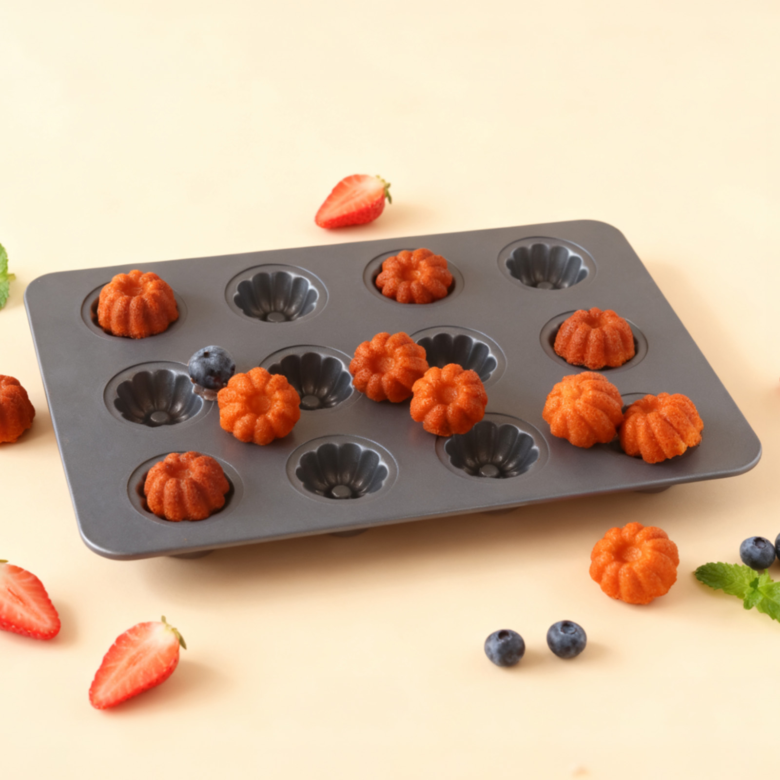 12 Bölmeli Mini Kugloff Pişirm - Bread Baking Kitchen Utensils incelemesi ve fiyatı